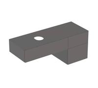 Geberit VariForm, meuble sous-lavabo à poser, trois tiroirs, surface de rangement, siphon, largeur 135 cm, 501190001, Couleur: surface : lave, laqué mat, plaque de recouvrement : lave mat - CM
