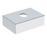Geberit VariForm meuble sous-lavabo à poser, un tiroir, surface de rangement, siphon, largeur 75 cm, 501.159.00.1, Couleur: Surface : laqué blanc, très complémentaire, plaque de recouvrement : blanc m