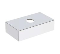 Geberit VariForm meuble sous-lavabo à poser, un tiroir, surface de rangement, siphon, largeur 90 cm, 501165001, Couleur: Surface : laqué blanc, très complémentaire, plaque de recouvrement : blanc mat