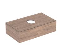 Geberit VariForm meuble sous-lavabo à poser, un tiroir, surface de rangement, siphon, largeur 90 cm, 501168001, Couleur: Surface : noyer caryer / structure en bois mélaminé - CM