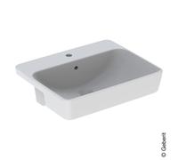 Geberit Lavabo Variform semi-encastré 55x45 cm trop-plein, trou robinetterie blanc 500681011
