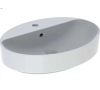 Geberit VariForm vasque à poser 500772012 blanc , 60x45cm, avec banc à trou pour robinetterie, avec trop-plein, ovale