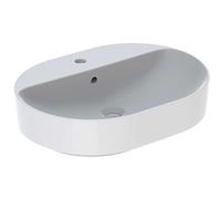 Geberit Vasque à poser VariForm 60×45 cm elliptique, plage robinet, trop-plein Blanc 500.777.01.2