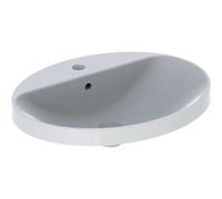 Vasque à encastrer Geberit VariForm ov plage rob. 60x48 trop-plein Blanc - GEBERIT 500.724.01.2