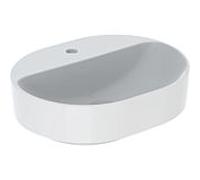 Geberit VariForm vasque à poser 500776012 50x40cm, avec banc à trou pour robinetterie, sans trop-plein, elliptique, blanc