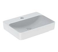 Geberit VariForm vasque à poser 500781002 60x45cm, avec banc à trou pour robinetterie, sans trop-plein, rectangulaire , blanc KeraTect