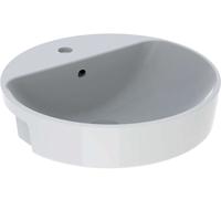 Geberit VariForm lavabo semi-encastré 500782012 d= 50cm, avec trou pour robinetterie, trop-plein, rond, blanc