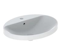 Geberit - Vasque - Vasque à encastrer VARIFORM ovale 60x48cm avec plage de robinetterie -