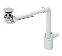 Geberit - Siphon gain de place, pour les lavabos avec trop-plein, bonde avec tirette, chrome 152.072.21.1