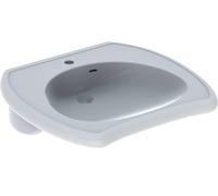 Geberit Vitalis - Lavabo adapté aux PMR, 55x55x15 cm, avec trop-plein, trou pour le robinet, blanc 501.542.01.1