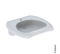 Geberit Vitalis - Lavabo sans obstacle, trou pour robinet, sans trop-plein, blanc 501.540.01.1