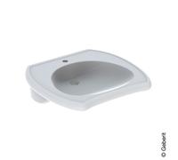 Geberit Vitalis - Lavabo adapté aux PMR, 55x55x15 cm, sans trop-plein, trou pour le robinet, blanc 501.541.01.1