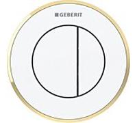 Geberit Bouton de chasse WC Typ 10 Pneumatique double touche Blanc-doré 116.055.KK.1
