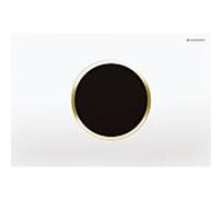 Geberit Sigma10 commande de WC avec déclenchement électrique du rinçage, sans contact, à commande infrarouge, 115.907.KK.6, Couleur: blanc / plaqué or