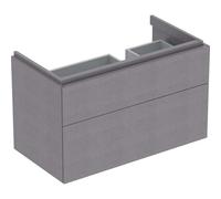 Geberit Xeno 2, armoire sous lavabo avec découpe pour siphon à droite, 880x530x462mm, 2 tiroirs, 500516431, Couleur: Gris Scultura Malamin Structure en bois - CM