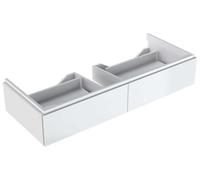 Geberit Xeno 2 - Meuble sous lavabo 120 cm avec luminaire LED, 2 tiroirs, blanc poli 500.517.01.1