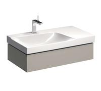 Geberit Xeno 2 - Meuble sous lavabo 90 cm avec plage de dépose, tiroir avec luminaire LED, greige 500.513.00.1