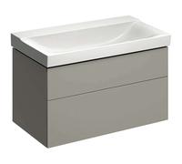 Geberit – Meuble sous lavabo Xeno 2 90 cm, 2 tiroirs avec luminaire LED – Greige