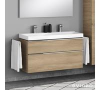 Geberit Xeno² Double vasque, meuble sous-vasque ineo4 d’evineo l : 120 cm, 2 tiroirs, avec poignée,, 500550011+BE0222OA,
