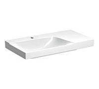 Geberit Xeno² lavabo 500533011 90x48cm, blanc KeraTect, étagère à droite, avec trou pour robinetterie