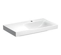Geberit Xeno² lavabo 500535011 90x48cm, blanc KeraTect, étagère à gauche, avec trou pour robinetterie