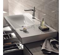 Geberit Xeno² lavabo 500533011 90x48cm, blanc KeraTect, étagère à droite, avec trou pour robinetterie