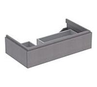 Geberit Xeno 2 - Meuble sous lavabo 90 cm avec plage de dépose, tiroir avec luminaire LED, gris 500.513.43.1