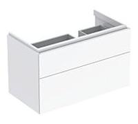 Geberit Xeno² meuble sous-vasque 500516011 88x53x46,2cm, avec 2 tiroirs, avec étagère, brillant/ blanc
