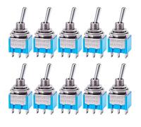 Gebildet 10 pièces AC 6A/125V Mini Interrupteurs à Bascule à Verrouillage, 6 Broches 2 Positions DPDT Marche-Marche Interrupteur à Bascule Miniature pour Voiture Bateau Industriel