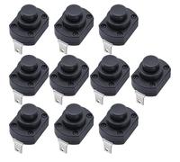 Gebildet 10pièces 18 * 13 Verrouillage Micro Mini Interrupteur Marche/arrêt 10A 250V Auto-Verrouillage Bouton-Poussoir pour Bricolage SMD Lampe de Poche Type KAN-9A