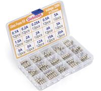 Gebildet 15 Valeurs 180pcs 5×20mm 250V Fusion Rapide Fusible Verre Kit d'assortiment(0.1A/0.2A/0.25A/0.5A/1A/1.5A/2A/3A/4A/5A/8A/10A/12A/15A/20A,Chaque 10pcs)