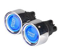 Gebildet 2Pcs Universel SPST 12V-24V/50A Pousser Le Commutateur d'allumage de Démarrage, LED Bouton D'arrêt de Démarrage Momentané du Moteur de Voiture pour Voiture Camion Bateau (Bleu)
