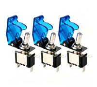 Gebildet 3 pièces Interrupteur à Bascule DC12V-24V 20A, avec Capuchon étanche + LED Bleue, SPST Métal Interrupteur à Levier, on/Off 2 Positions 3 Broches, Utilisé pour la Voiture Auto Camion Bateau