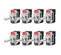 Gebildet 8Pièces Interrupteur à Bascule 10A/12VDC, 6A/24VDC, SPST On/Off 2 Positions 2 Broches, pour Voiture Tableau de Bord Lumière (Noir)