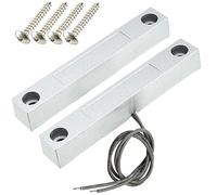 Gebildet Home Security Wired Rolling Door Contact Magnetic Reed Switch Magnetic Switch with 2 Wires For, Magnet Near - Connect Circuit, Magnet Away - Break Circuit, Applications MC-58