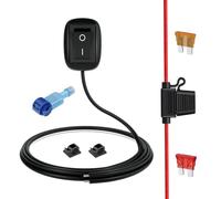 Gebildet Interrupteur à Bouton Poussoir SPST 12V-220V/10A avec Fil de 1m, Interrupteur Marche/Arrêt en Forme de Goutte d'eau avec Porte-Fusible pour Feux de Brouillard, Néons et Barres Lumineuses LED
