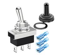 Gebildet Métal ON/OFF/ON Interrupteur à Bascule 25A 12VDC/15A 24VDC/10A 250VAC/ 15A 125VAC SPDT 3Pin Interrupteur à Bascule 3Positions avec Capuchon étanche pour Voiture Automatique KN3D-103