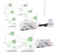 Gebiuhoo 10PCS Sac sous Vide Vêtements Sac Rangement Sous Vide Aspirateur avec 2 Pompe Économiser de l'Espace Housses de Rangement Sous Vide pour VêTements, Couettes, Voyages (2J/2L/3M/3S)