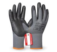 Gebol Multi Flex Eco | Gants de travail avec picots | Gants en nitrile pour une prise en main sûre | Pour homme et femme | Taille M (taille 8) | Gris | 1 paire
