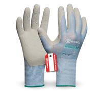Gebol Upcycled Sensitive Gants de travail durables en plastique recyclé Sensation optimale du bout des doigts Avec revêtement en caoutchouc naturel Pour femme Taille XS (taille 6) Bleu clair 1 paire