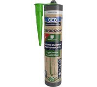 GEB'ORIZON Silicone sanitaire multi-supports et anti-moisissures éco conçu à partir de matières premières renouvelables biosourcées. Séchage rapide en 2 heures, Translucide, 310 ml