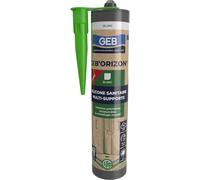 GEB'ORIZON Silicone sanitaire multi-supports et anti-moisissures éco conçu à partir de matières premières renouvelables biosourcées. Séchage rapide en 2 heures, Blanc, 310 ml