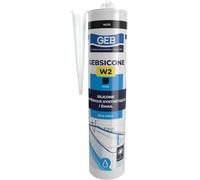 GEBSICONE W2 Noir 280 ml - Mastic Silicone Neutre TOUS SUPPORTS - Compatible Marbre, PVC, Miroir - Anti-Moisissures