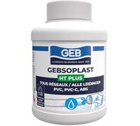 GEBSOPLAST HT PLUS colle pour tous les PVC souple, rigide et ABS, pression et évacuation, contact eau potable - Pot 250ml
