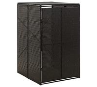 Gecheer Abri pour Poubelle Noir 70x80x117 cm Résine tressée, Abri Range Poubelle Cache Conteneur Déchets, Abri pour Poubelle pour Jardin, Pelouse, Terrasse, Extérieur