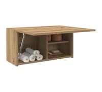 Gecheer Armoire Murale de Bain chêne Artisanal Bois d'ingénierie, Meuble de Rangement Suspendu Salle de Bain avec Porte et Étagère, Armoire Murale de Toilette Type-B