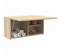 Gecheer Armoire Murale de Bain chêne Sonoma 60x25x30 cm Bois ingénierie, Meuble de Rangement Suspendu Salle de Bain avec Porte et Étagère, Armoire Murale de Toilette
