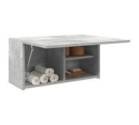Gecheer Armoire Murale de Bain Gris béton 60x25x30 cm Bois d'ingénierie, Meuble de Rangement Suspendu Salle de Bain avec Porte et Étagère, Armoire Murale de Toilette