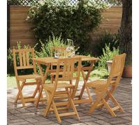 Gecheer Chaise Bistro Extérieure en Bois d'Acacia Massif - Design Rustique, Pliante, Dossier Confortable - Naturel