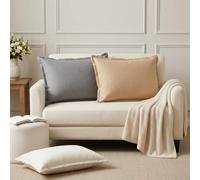 Gecheer Coussin décoratif canapé lit 50x70 cm Blanc Housse Zip Lavable Main garnissage PP 2 pièces